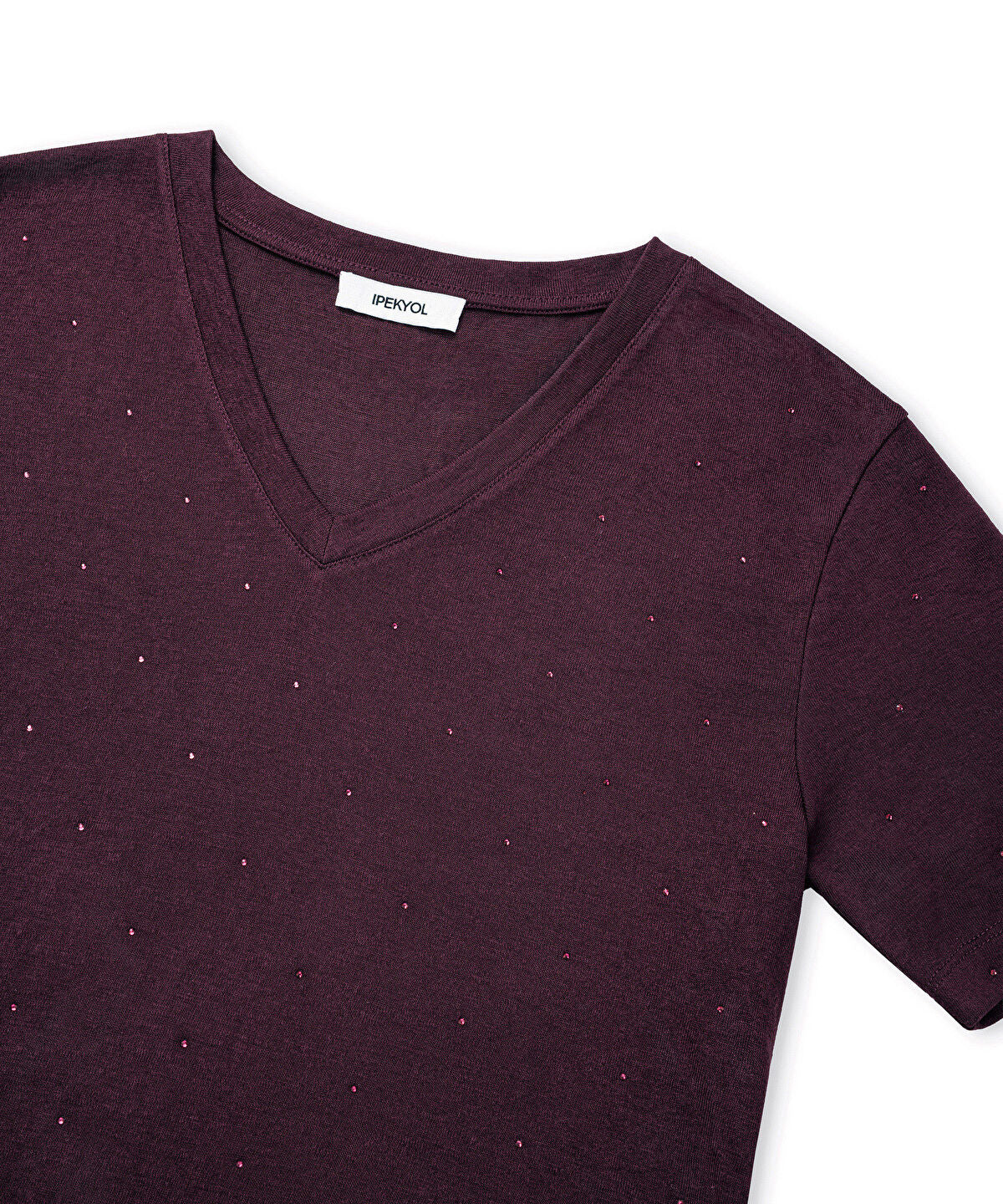 Rhinestone V-Neck T-Shirt 