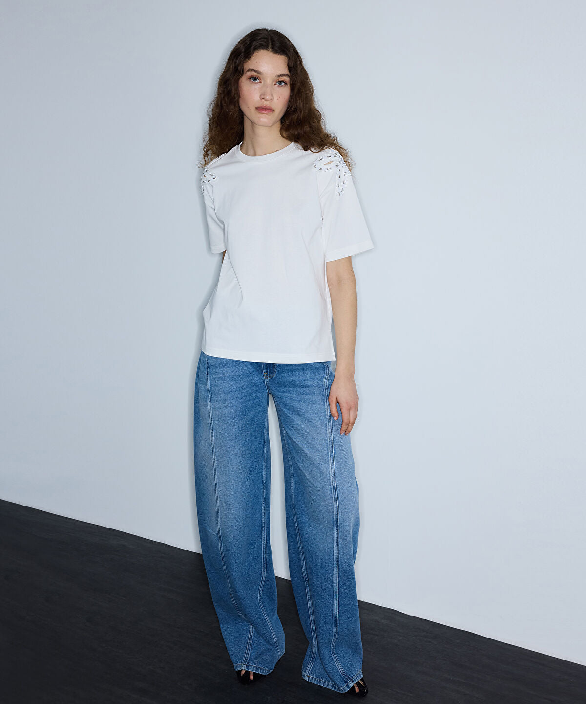 Zoomed Embroidered Cutout T-Shirt