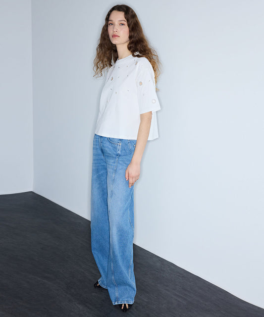 Embellished Cutout T-Shirt