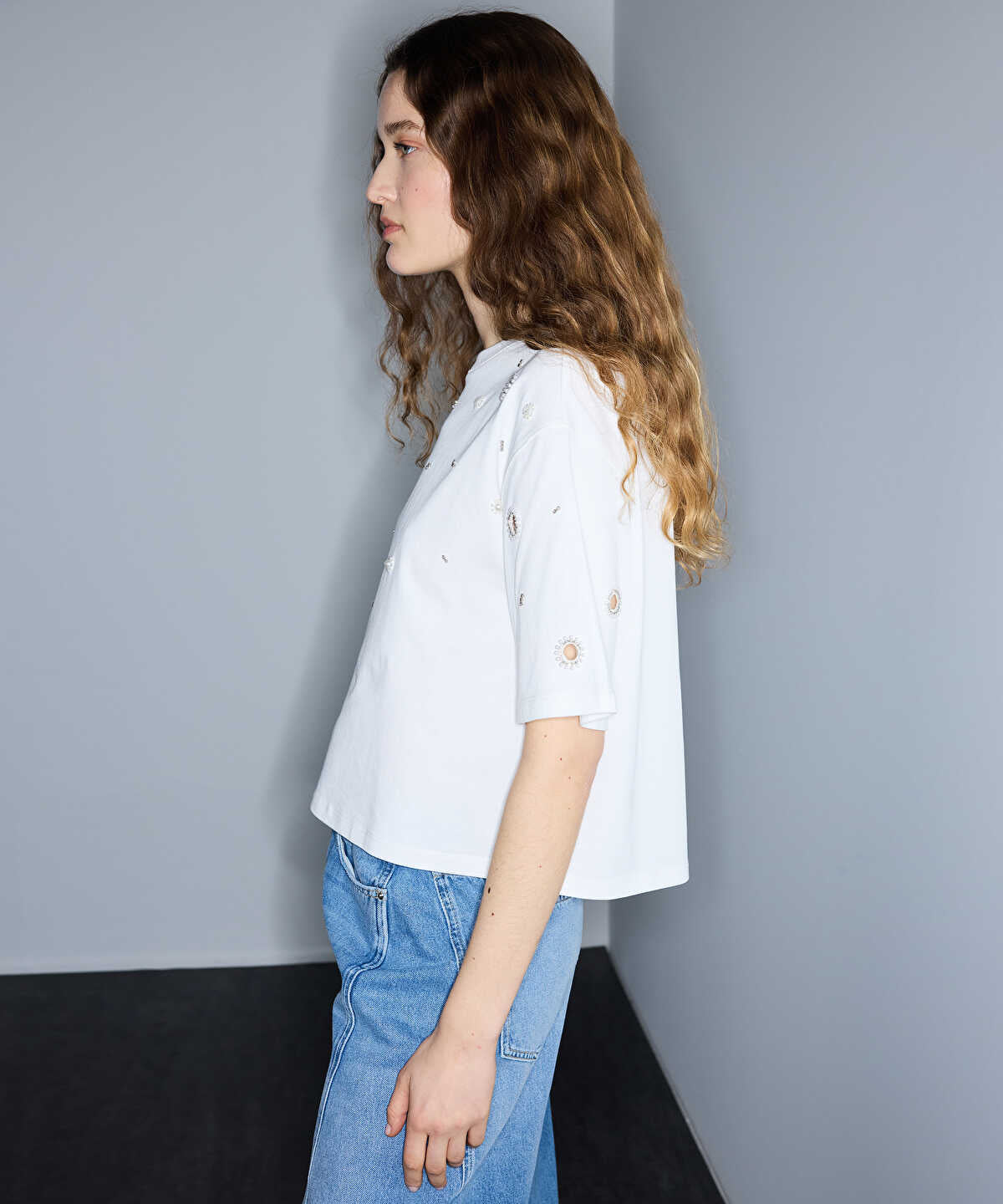 Embellished Cutout T-Shirt