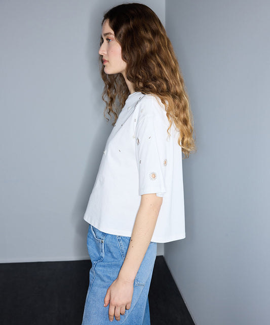 Embellished Cutout T-Shirt
