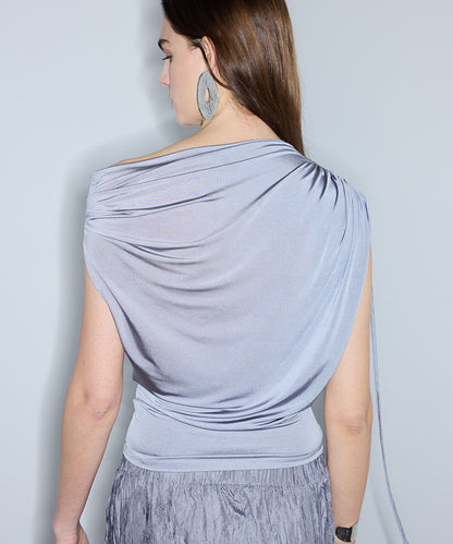 Asymmetric Gathered T-Shirt