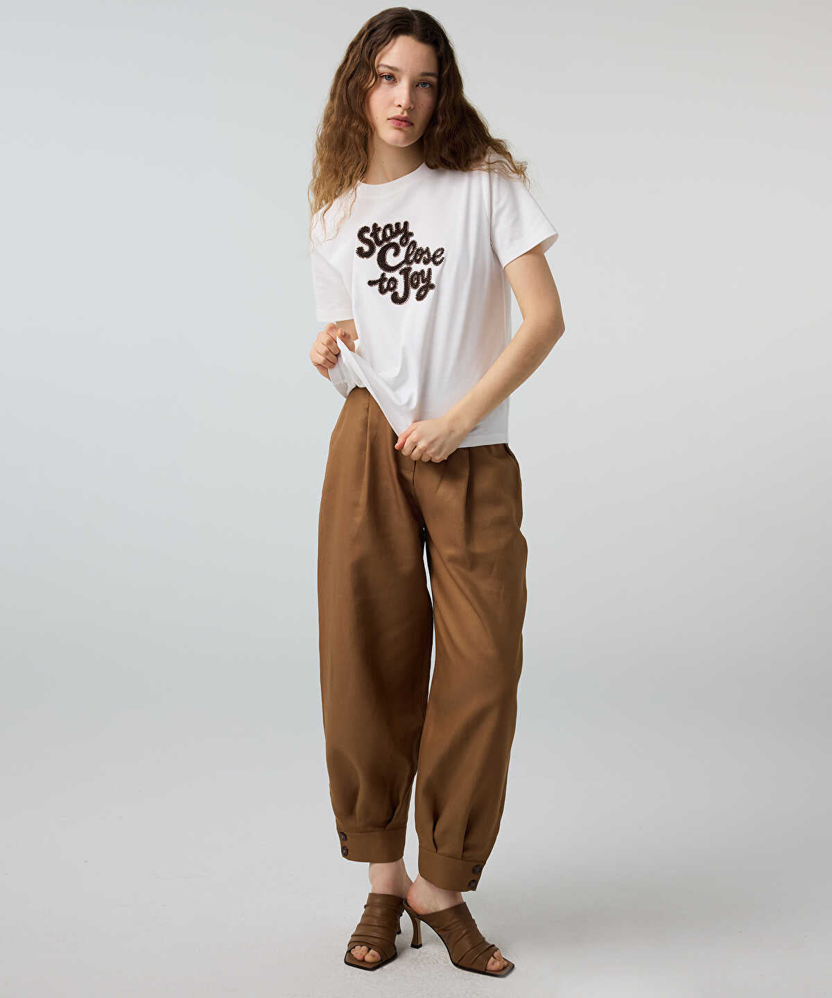 Beaded Slogan T-Shirt