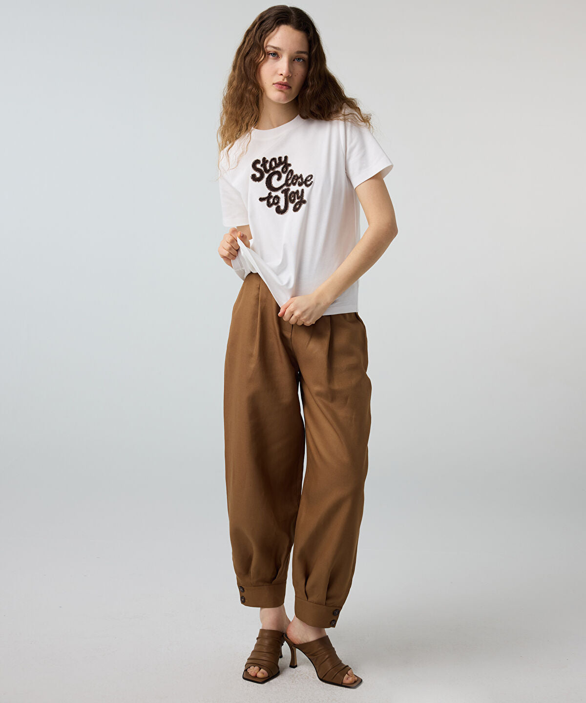 Beaded Slogan T-Shirt