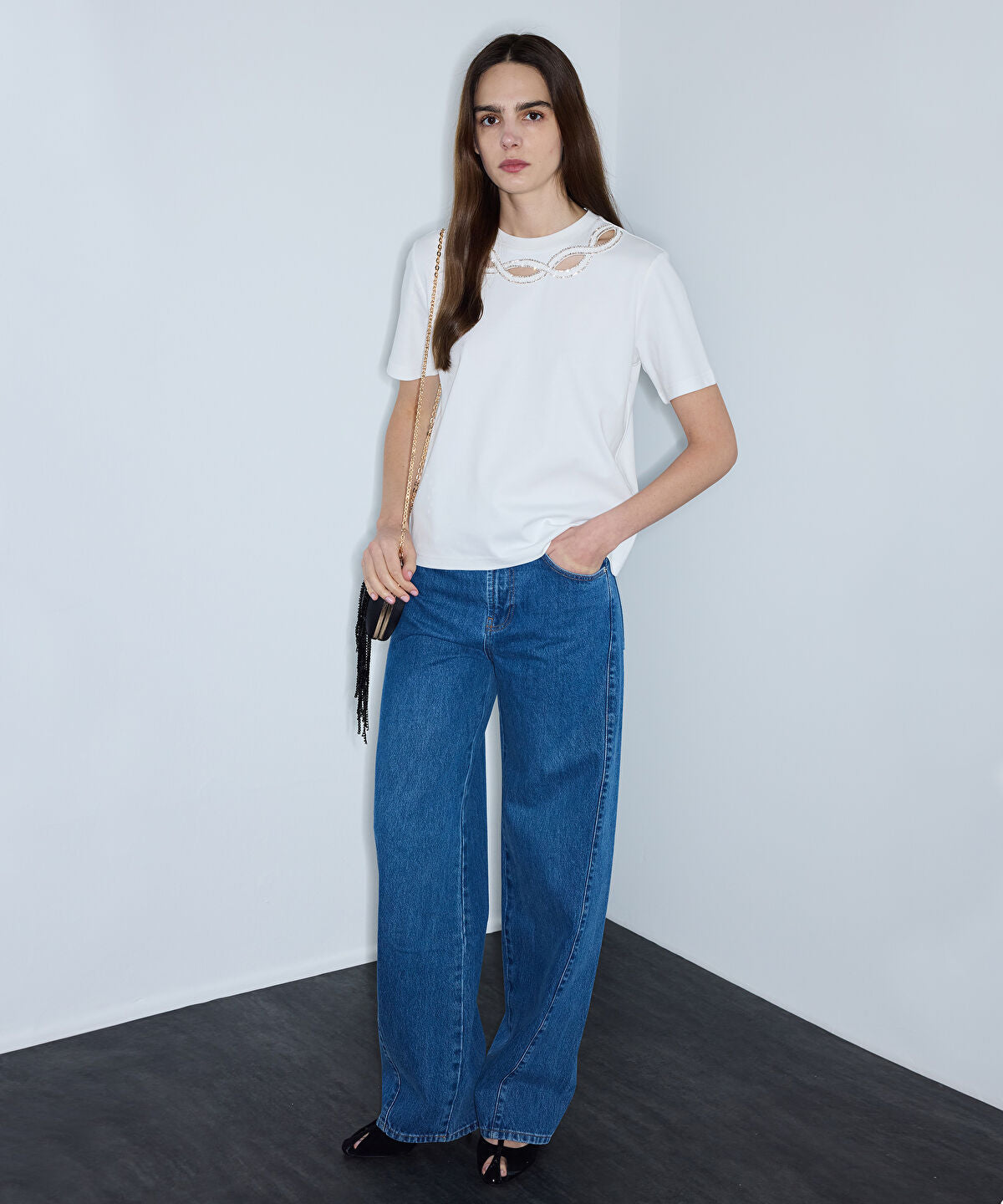 Embellished Cutout T-Shirt