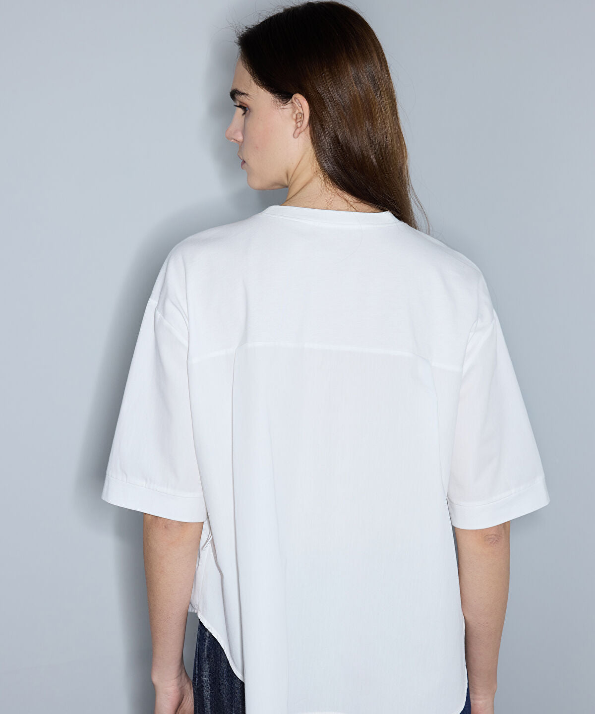 Zoomed Adjustable Waist Mixed Media T-Shirt
