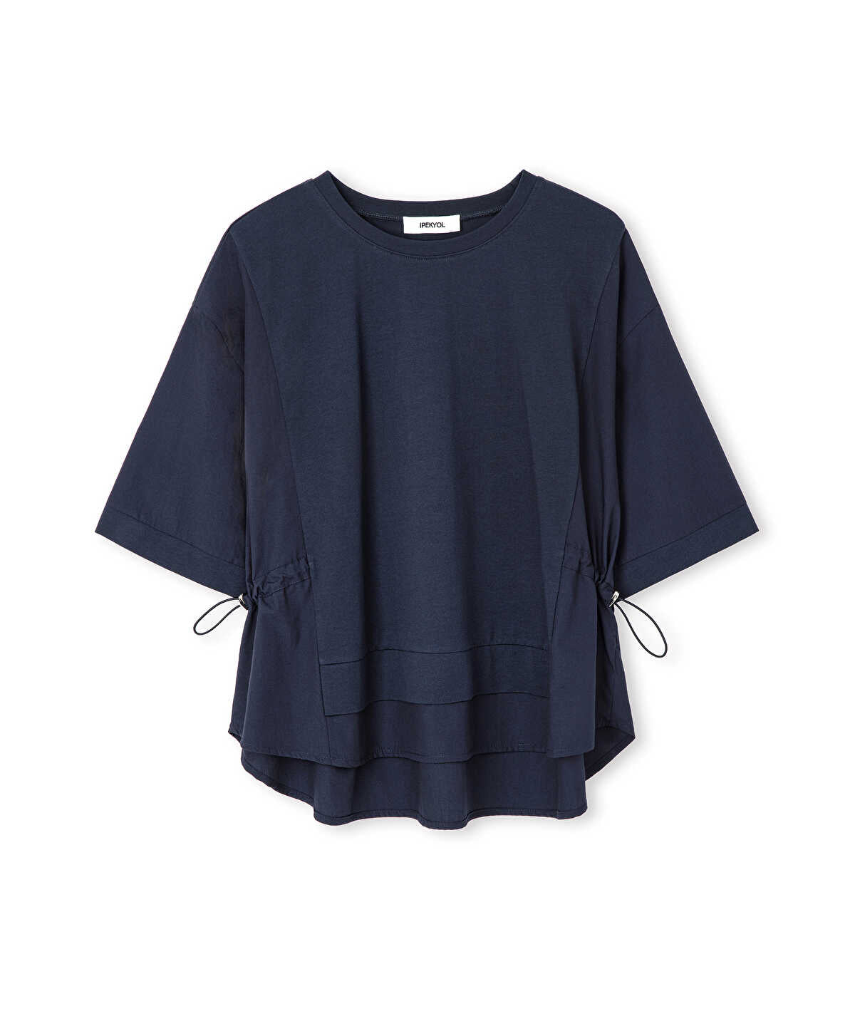 Adjustable Waist Mixed Media T-Shirt