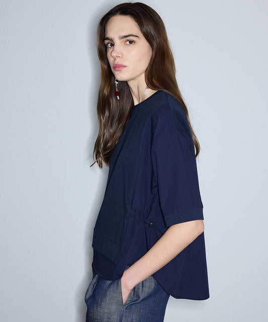 Adjustable Waist Mixed Media T-Shirt