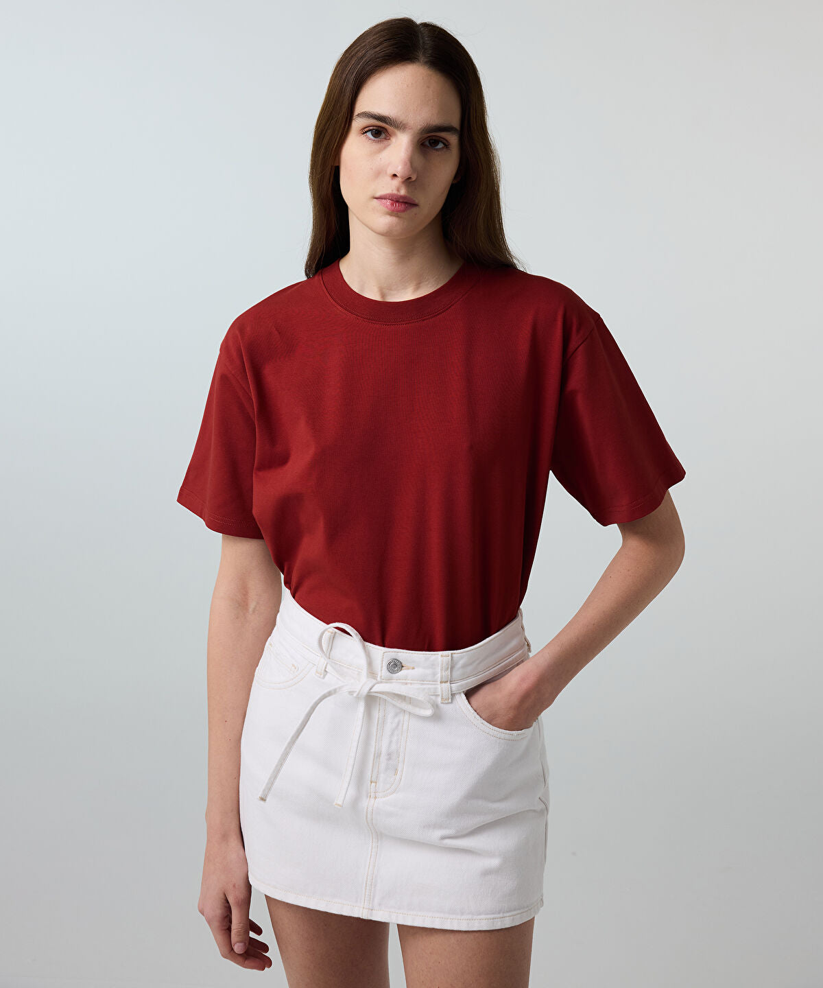 Zoomed Crew Neck Basic T-Shirt