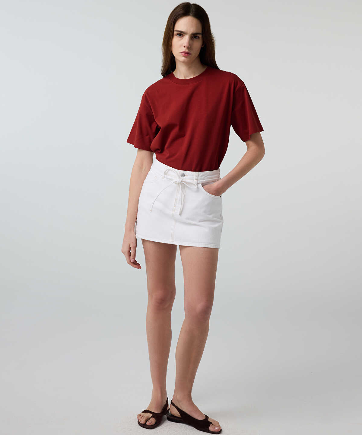 Zoomed Crew Neck Basic T-Shirt