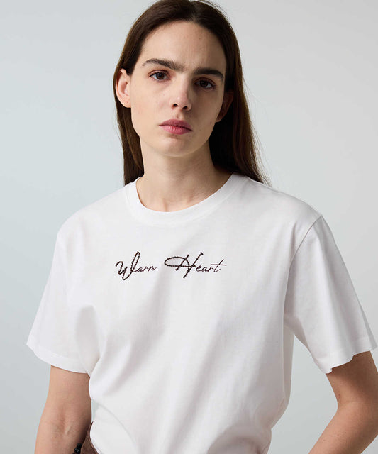 Embroidered Slogan T-Shirt