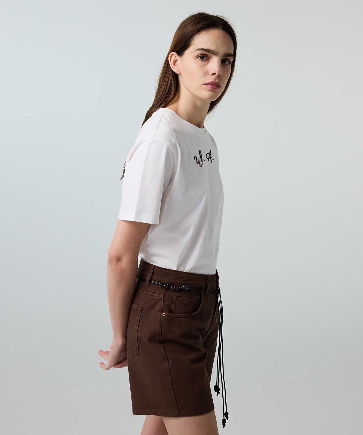 Embroidered Slogan T-Shirt