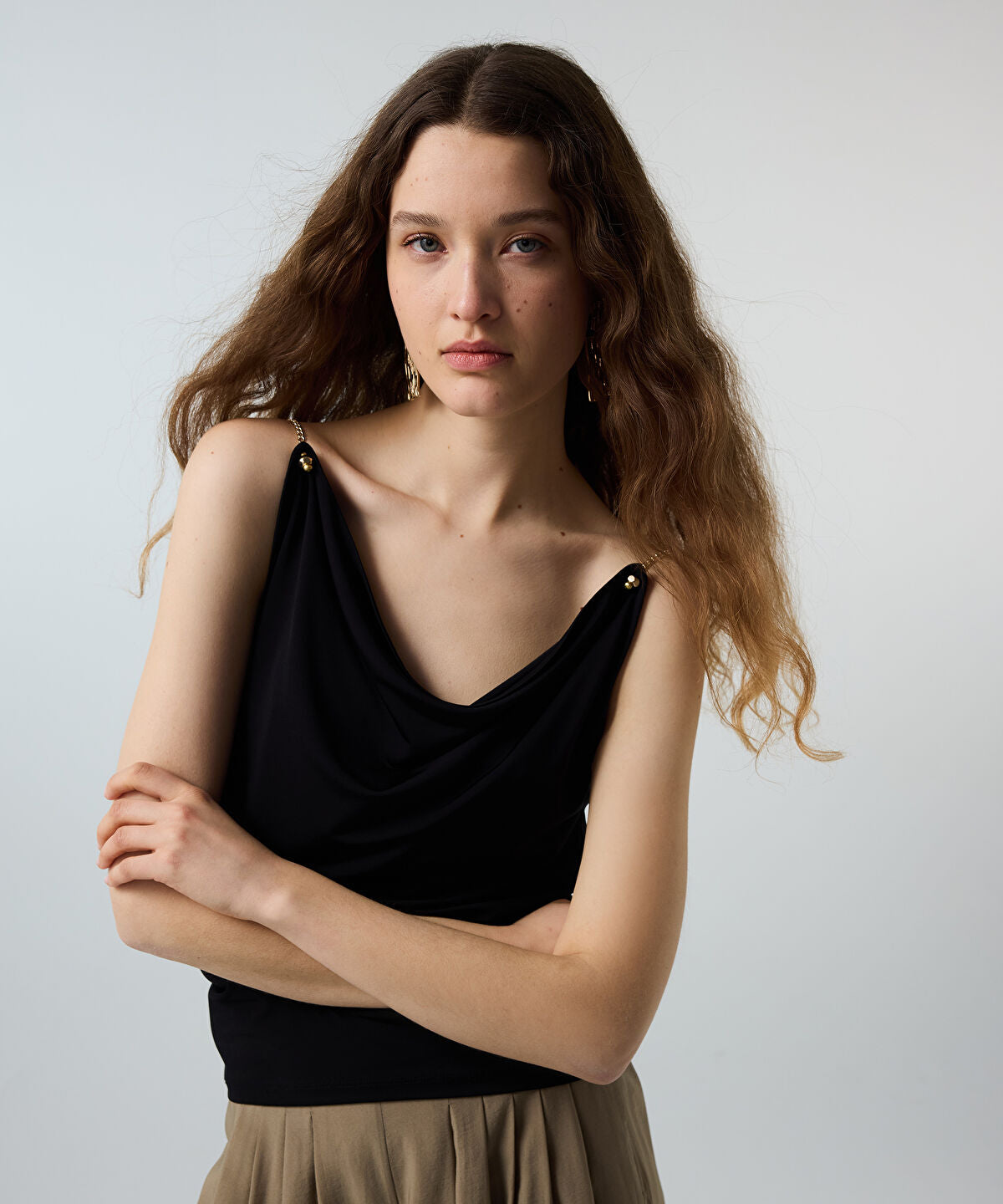 Zoomed T-Shirt with Chain Accents