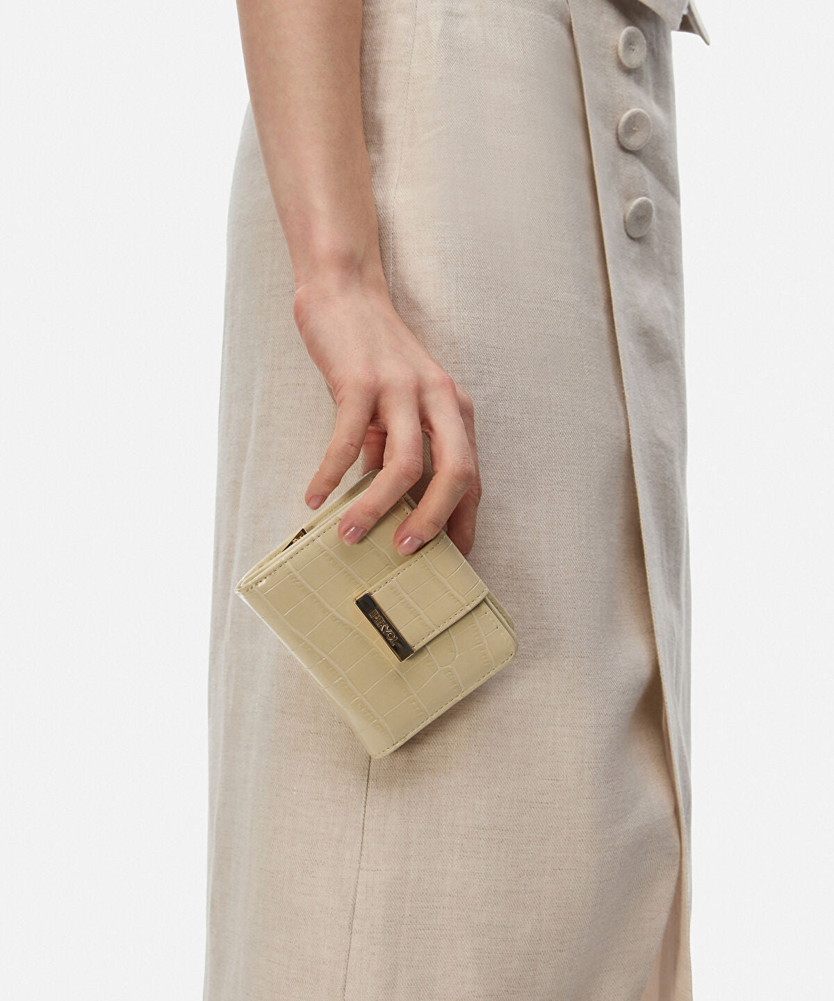 Zoomed Croc-Effect Wallet