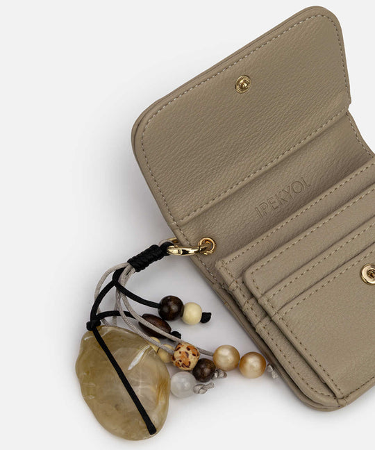 Beaded Accent Flap Wallet