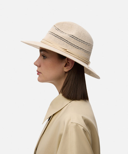 Contrast Trim Textured Hat