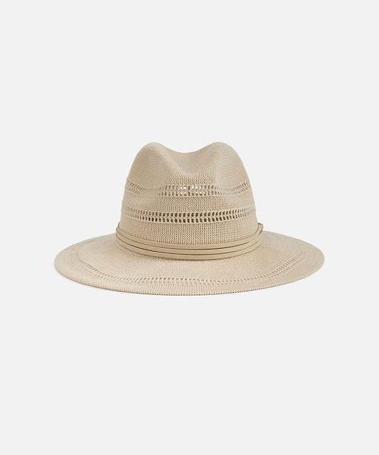 Contrast Trim Textured Hat