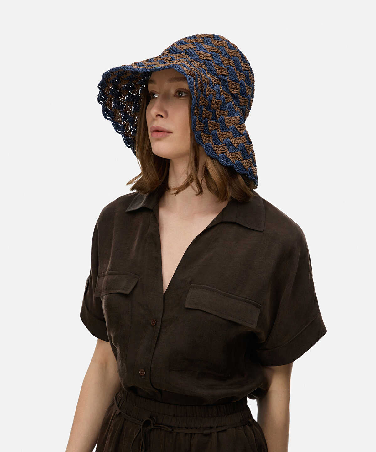 Straw Effect Bucket Hat