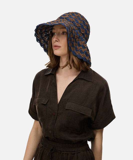 Straw Effect Bucket Hat