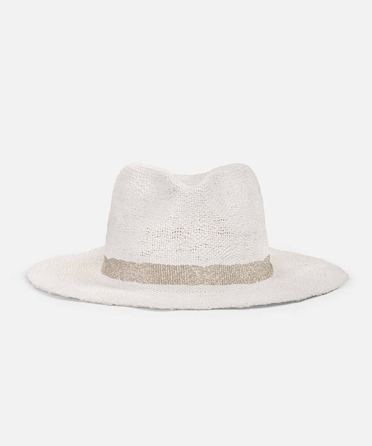 Stripe Printed Straw Effect Hat