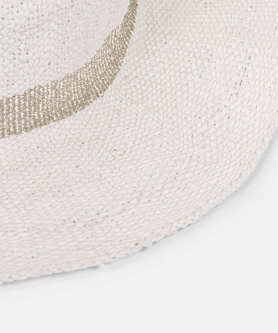 Stripe Printed Straw Effect Hat