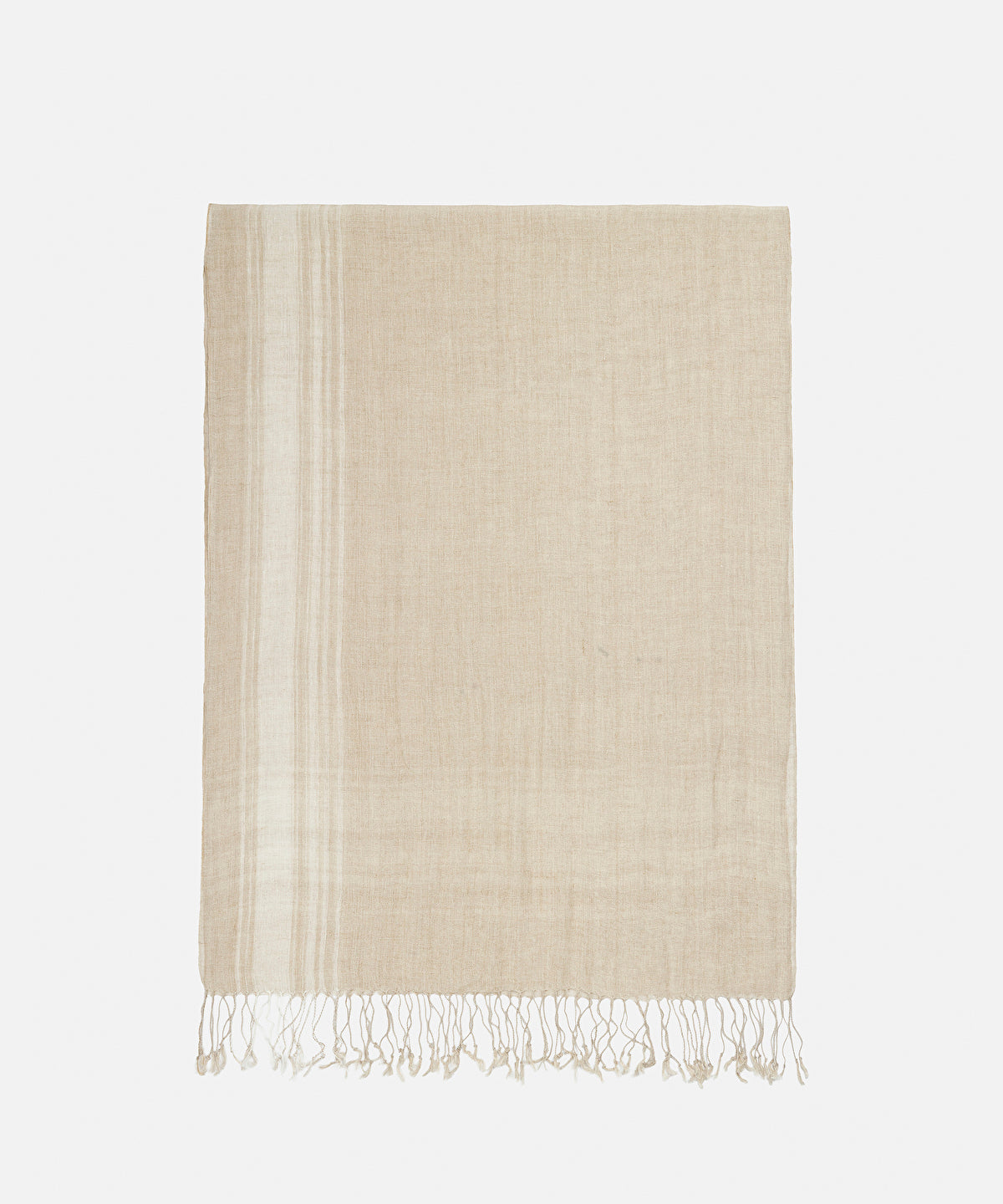 Zoomed Fringed Linen Scarf