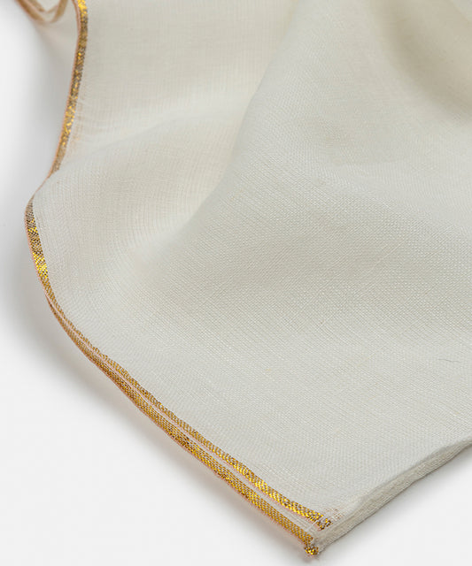 Contrast Trim Linen Scarf