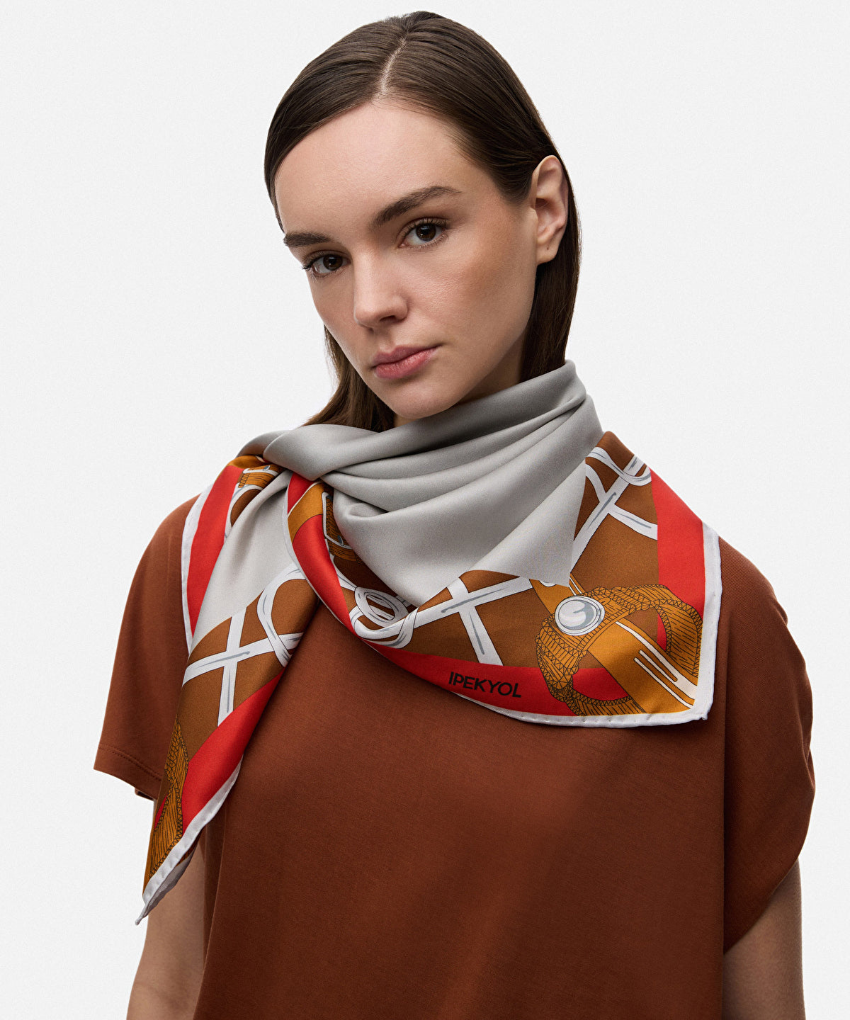 Zoomed Printed Silk Scarf
