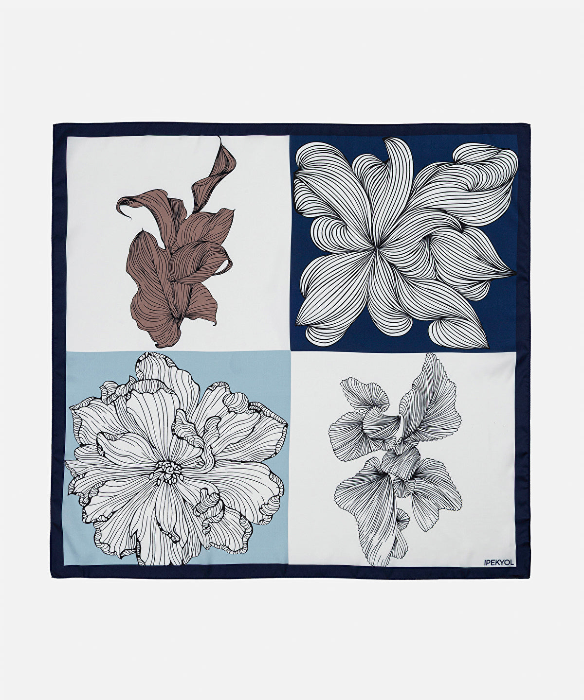 Zoomed Printed Color-Block Scarf