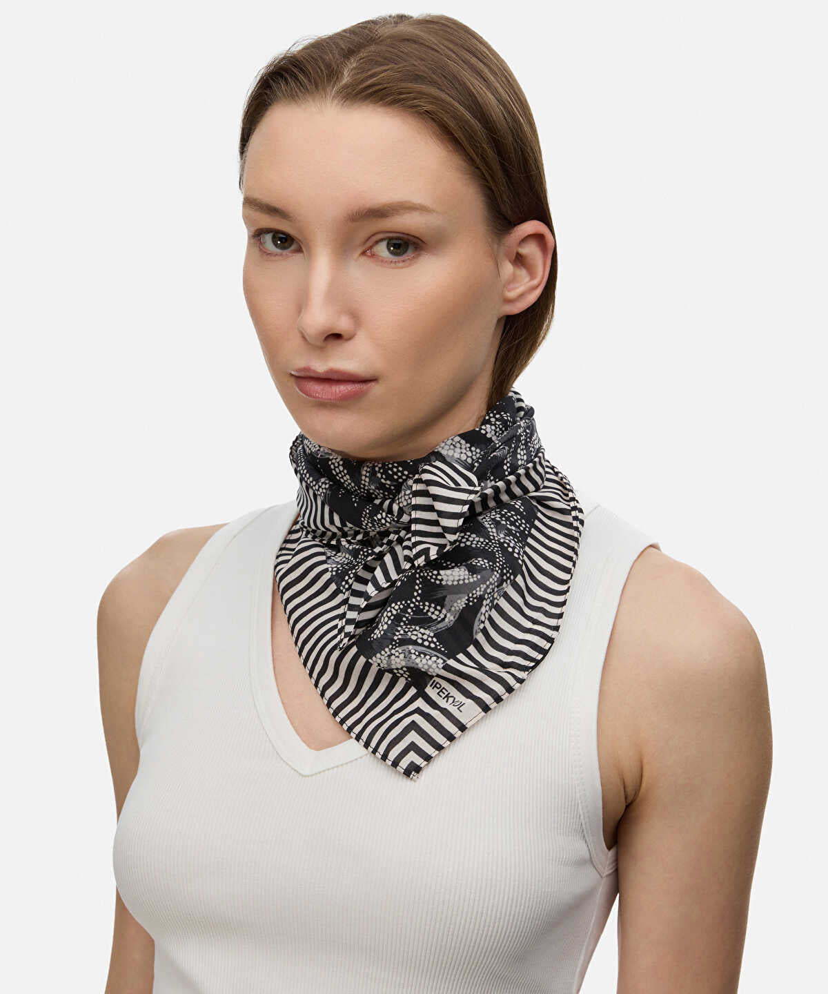 Zoomed Printed Silk Blend Scarf
