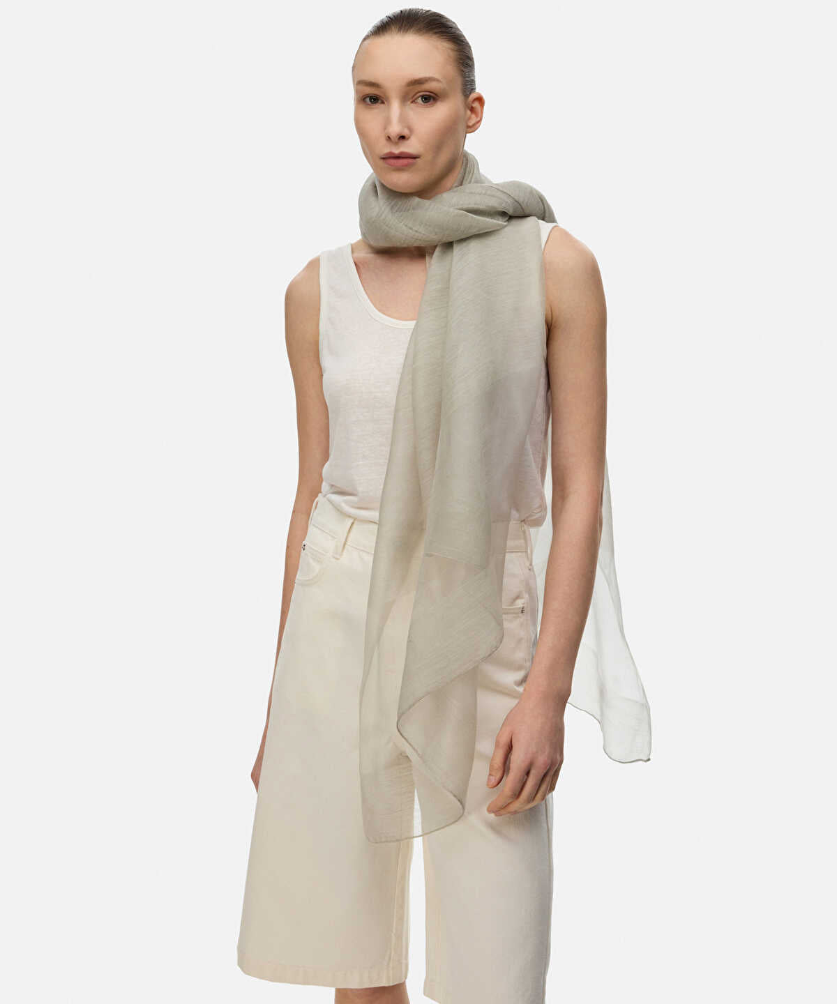 Zoomed Silk and Wool Blend Scarf