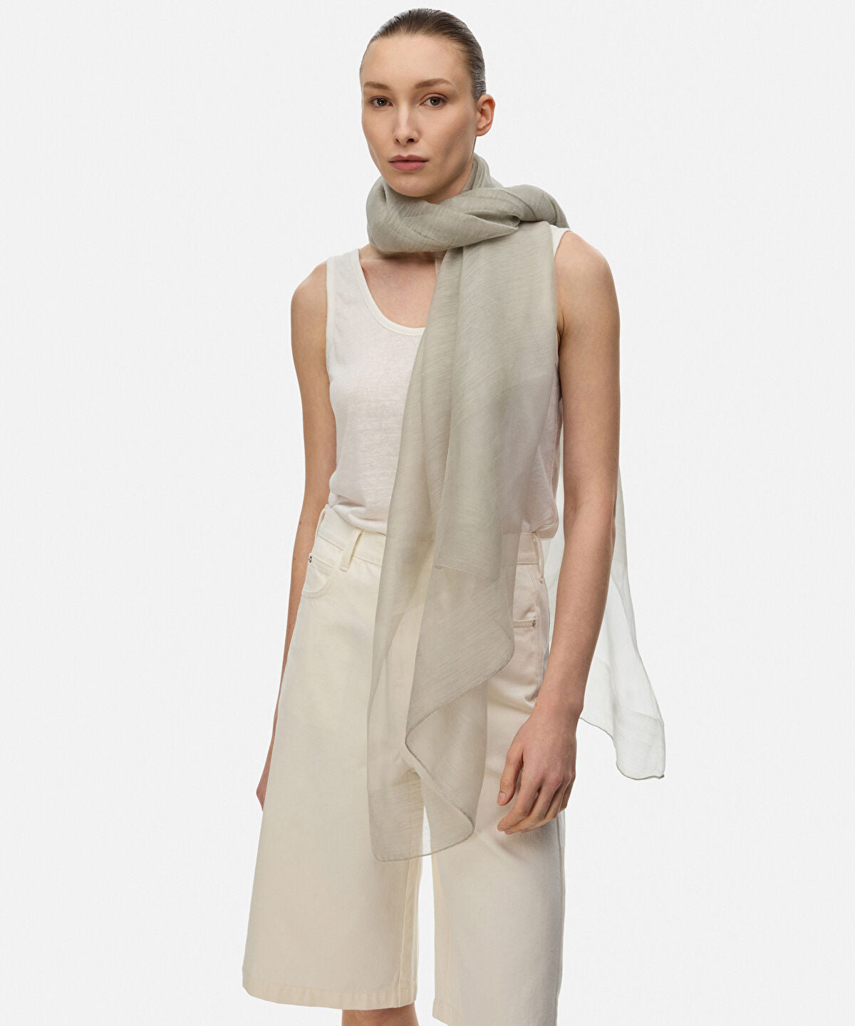 Zoomed Silk and Wool Blend Scarf