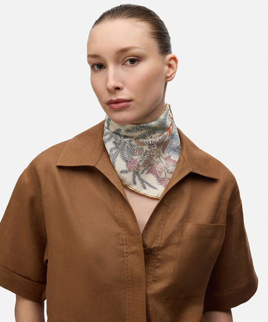 Floral Print Silk Scarf