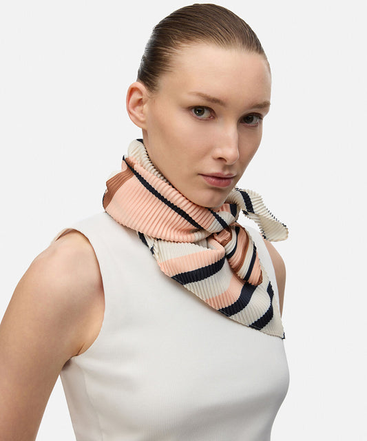 Pleated Color-Block Scarf