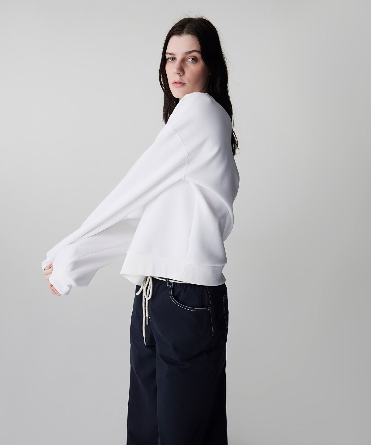 Zoomed Embellished Scuba Sweatshirt