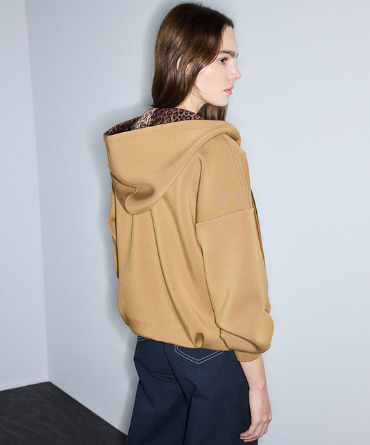 Leopard Scarf Detail Sweatshirt