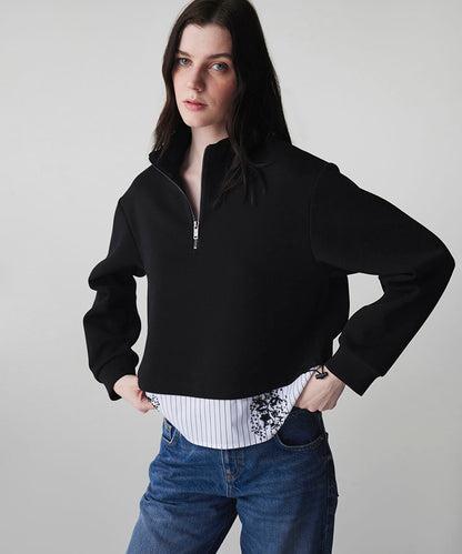 Layered-Effect Color-Block Sweatshirt