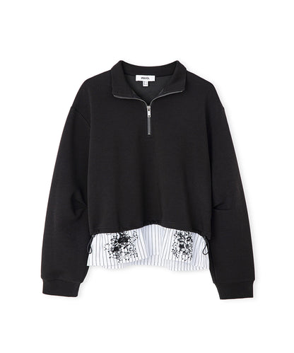 Layered-Effect Color-Block Sweatshirt