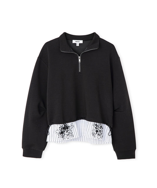 Layered-Effect Color-Block Sweatshirt