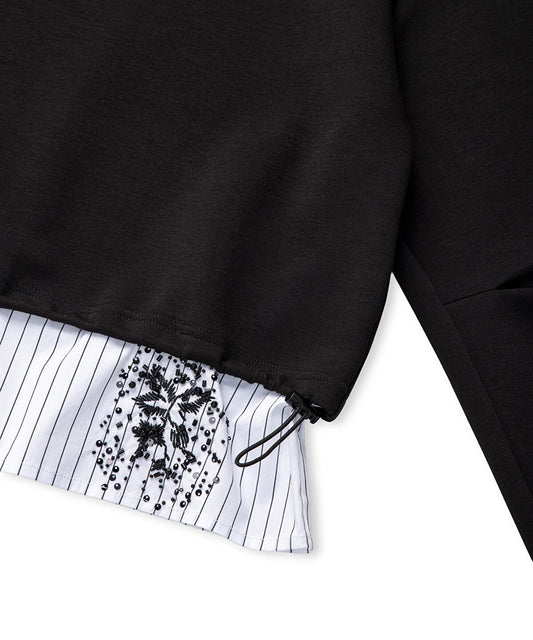 Layered-Effect Color-Block Sweatshirt