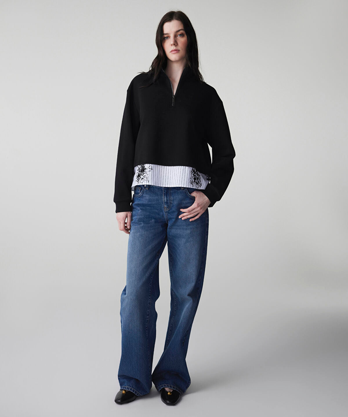 Zoomed Layered-Effect Color-Block Sweatshirt