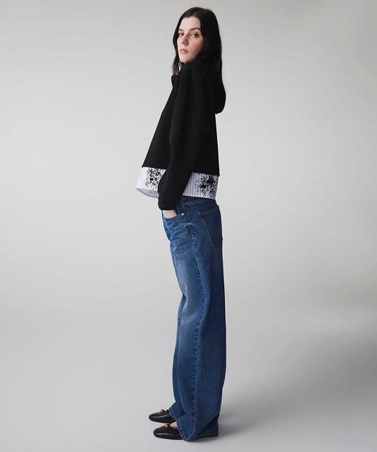Layered-Effect Color-Block Sweatshirt