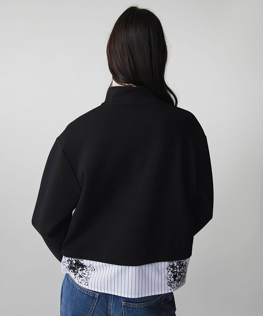 Layered-Effect Color-Block Sweatshirt