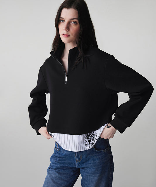 Layered-Effect Color-Block Sweatshirt