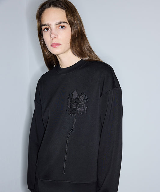 Floral Applique Sweatshirt