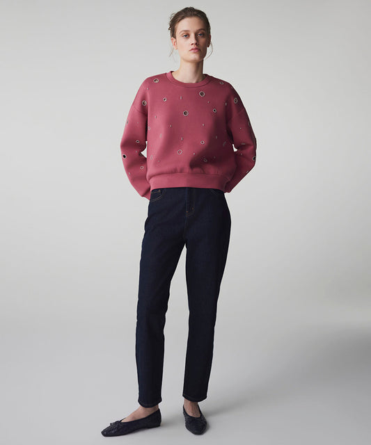 Embellished Cutout Sweatshirt