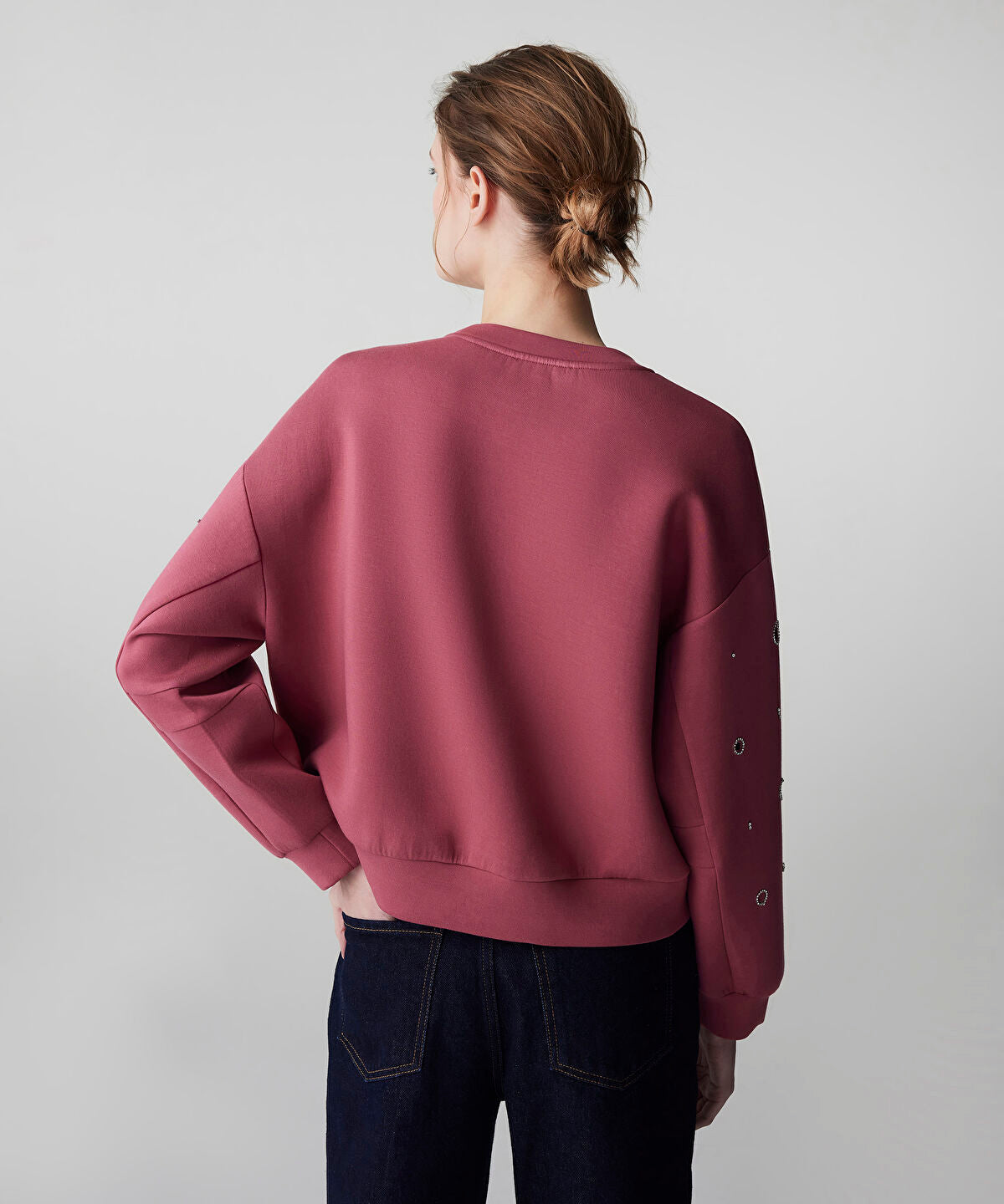 Zoomed Embellished Cutout Sweatshirt