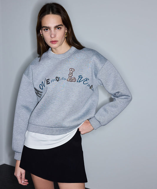 Embellished Scuba Sweatshirt
