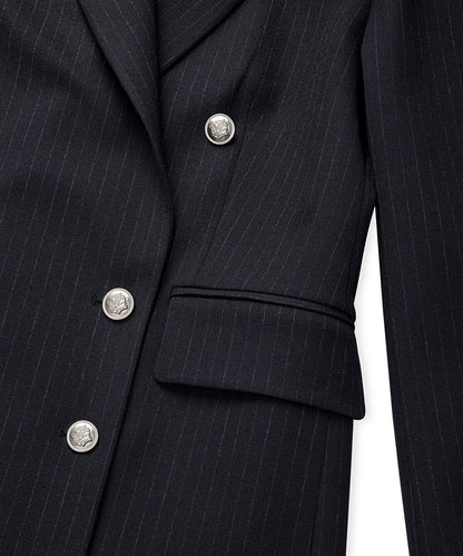 Striped Double-Breasted Blazer