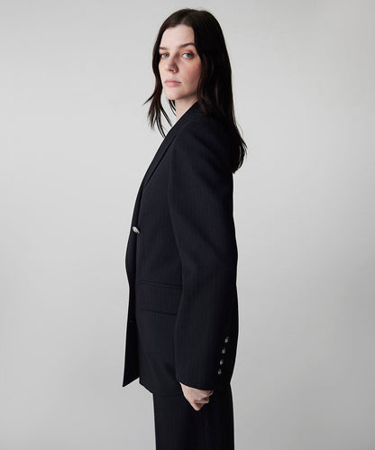 Striped Double-Breasted Blazer